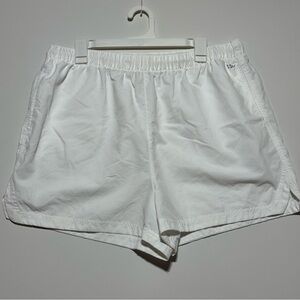 DSG Women's Notched Woven Shorts Size XL Pure White High Rise 3"